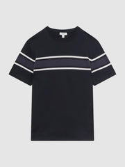 Reiss T-Shirts | Hearts Slim Fit Mercerised Cotton Crew Neck T-Shirt Blue Multi - Men