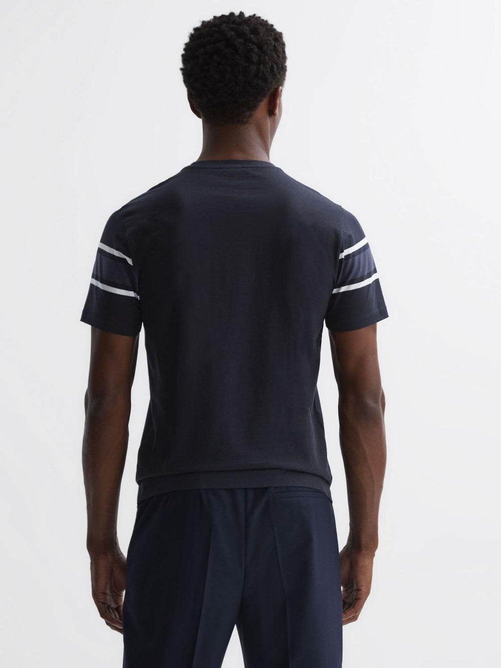 Reiss T-Shirts | Hearts Slim Fit Mercerised Cotton Crew Neck T-Shirt Blue Multi - Men