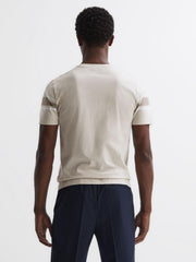 Reiss T-Shirts | Hearts Slim Fit Mercerised Cotton Crew Neck T-Shirt Blue Multi - Men