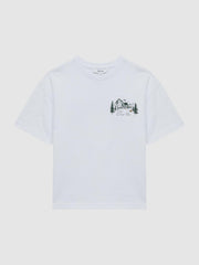 Reiss T-Shirts | Ivan Cotton Crew Neck Motif T-Shirt Ecru - Children