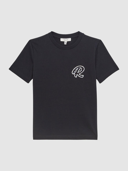 Reiss T-Shirts | Jude Motif Crew Neck T-Shirt Navy - Children