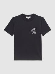 Reiss T-Shirts | Jude Motif Crew Neck T-Shirt Navy - Children