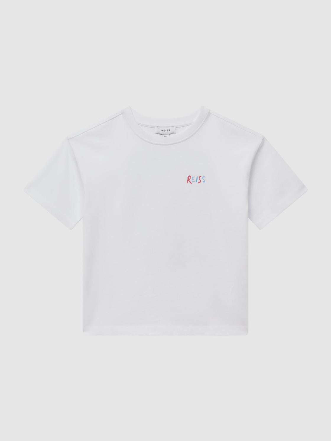 Reiss T-Shirts | Paracas Motif Cotton T-Shirt White - Children