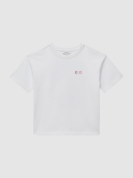 Reiss T-Shirts | Paracas Motif Cotton T-Shirt White - Children