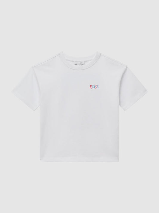 Reiss T-Shirts | Paracas Motif Cotton T-Shirt White - Children