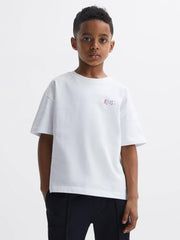 Reiss T-Shirts | Paracas Motif Cotton T-Shirt White - Children