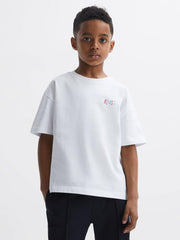Reiss T-Shirts | Paracas Motif Cotton T-Shirt White - Children