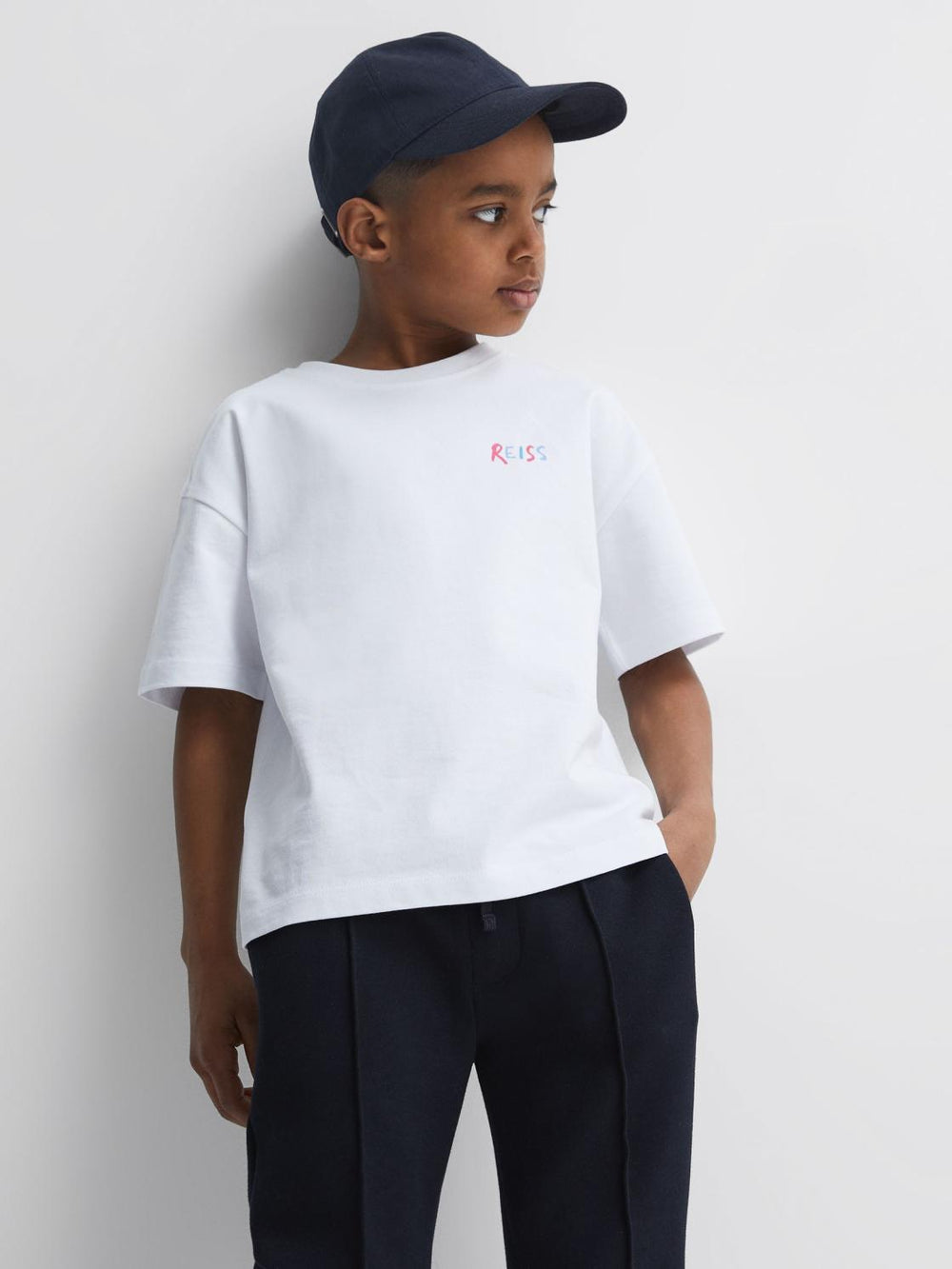 Reiss T-Shirts | Paracas Motif Cotton T-Shirt White - Children