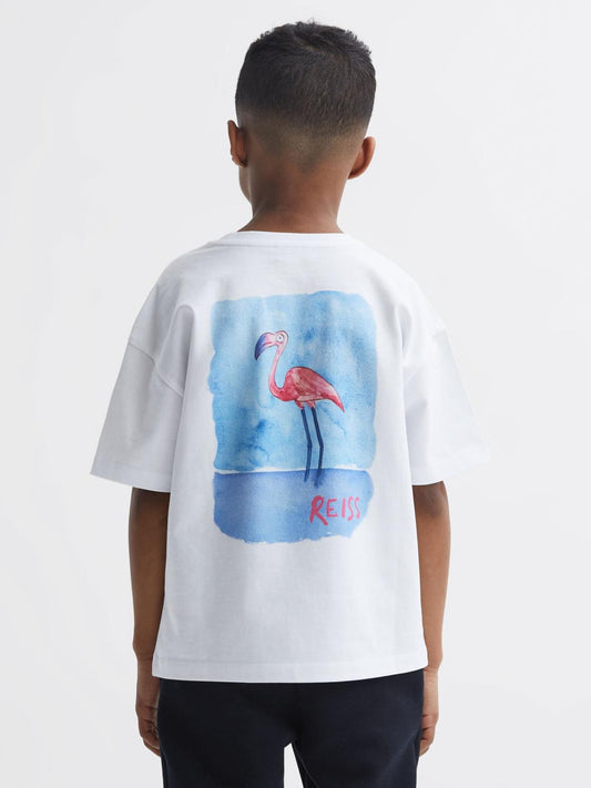 Reiss T-Shirts | Paracas Motif Cotton T-Shirt White - Children