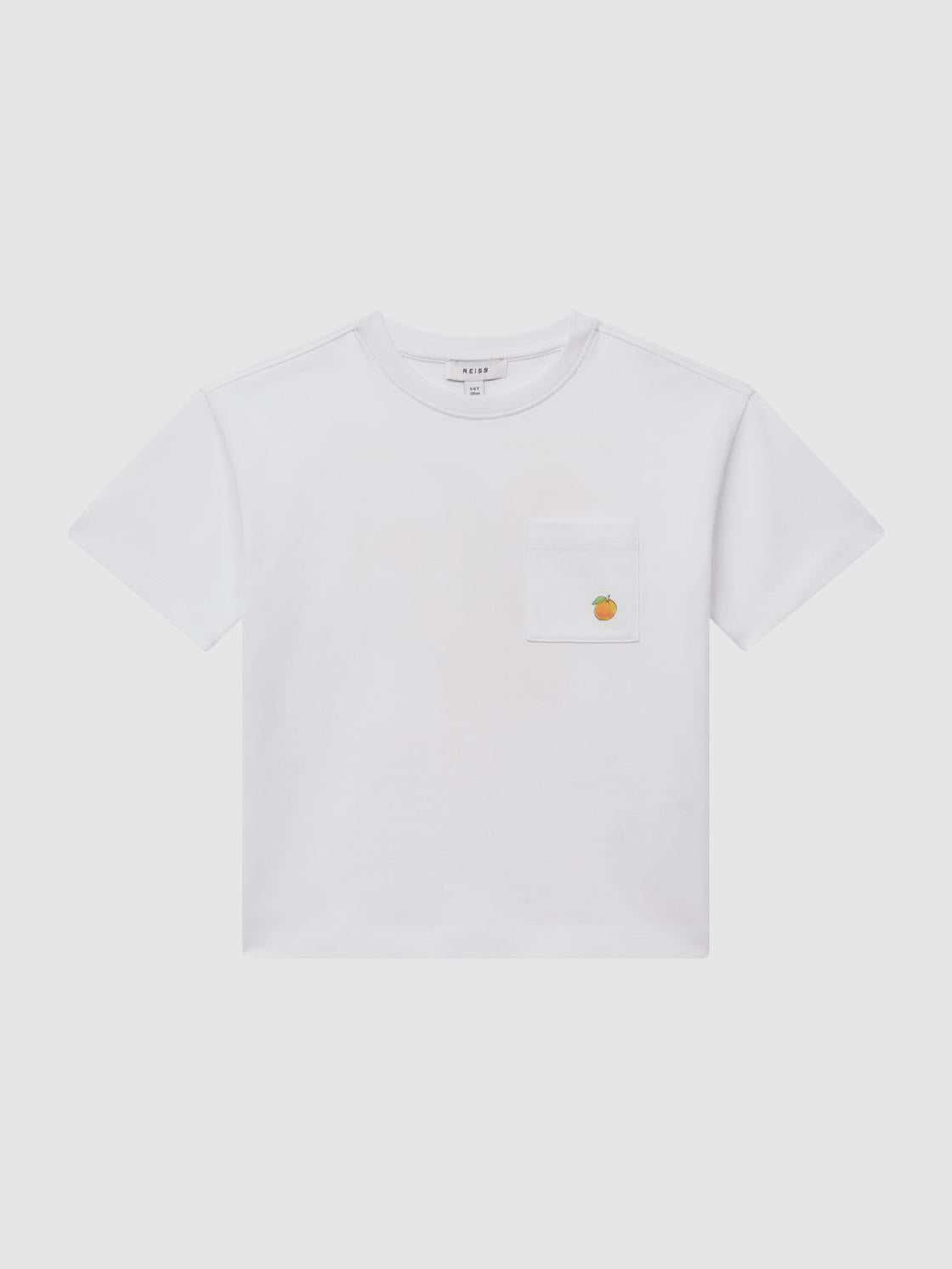 Reiss T-Shirts | Seville Motif Cotton T-Shirt White - Children
