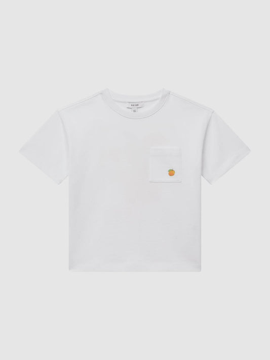 Reiss T-Shirts | Seville Motif Cotton T-Shirt White - Children