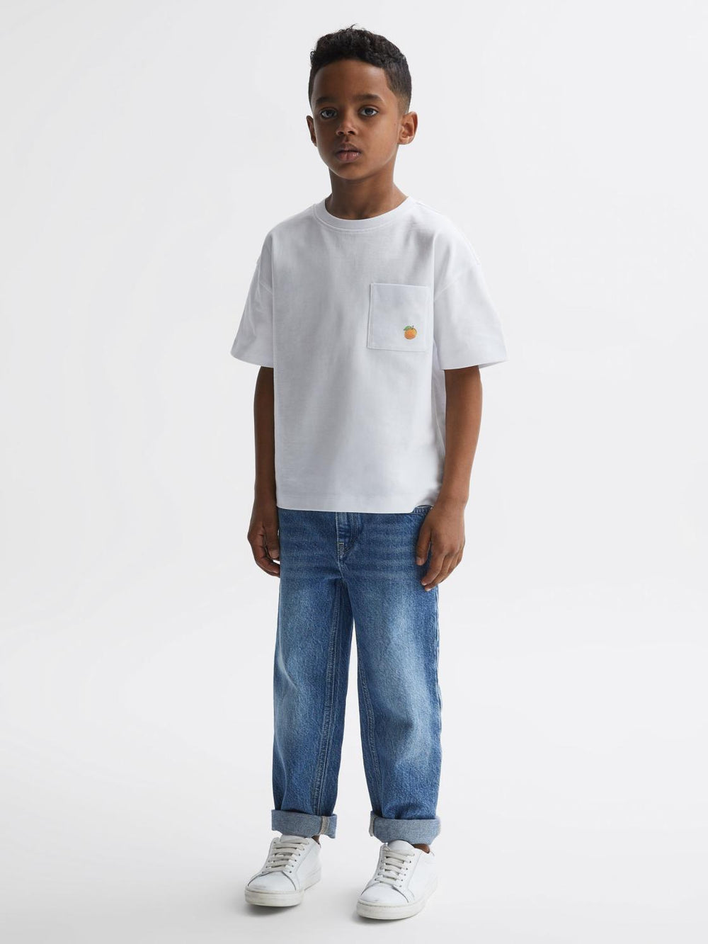 Reiss T-Shirts | Seville Motif Cotton T-Shirt White - Children