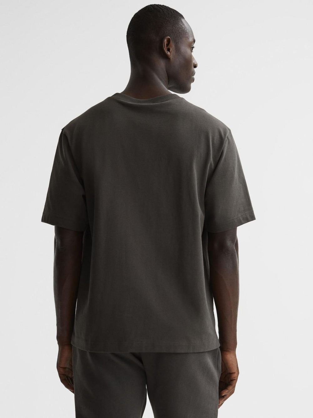 Reiss T-Shirts | Tate Oversized Garment Dye T-Shirt Fern Green - Men