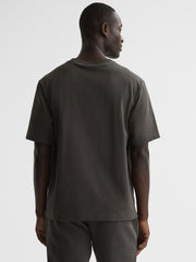 Reiss T-Shirts | Tate Oversized Garment Dye T-Shirt Fern Green - Men