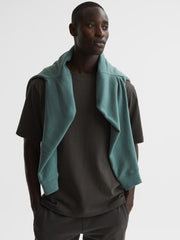 Reiss T-Shirts | Tate Oversized Garment Dye T-Shirt Fern Green - Men