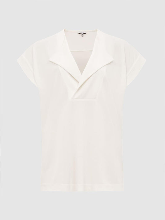 Reiss T-Shirts &amp; Vests | Delia V-Neck Short Sleeve Top Black - Women