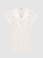 Reiss T-Shirts &amp; Vests | Delia V-Neck Short Sleeve Top Black - Women