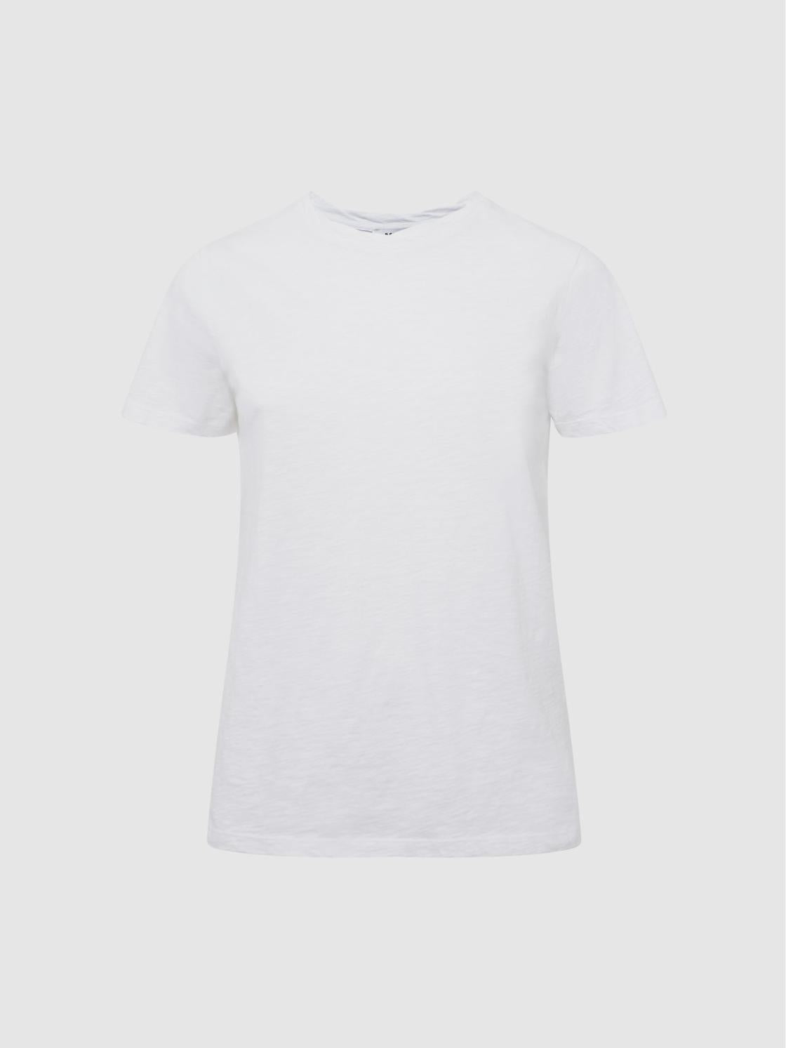 Reiss T-Shirts &amp; Vests | Joey Slub Cotton T-Shirt White - Women