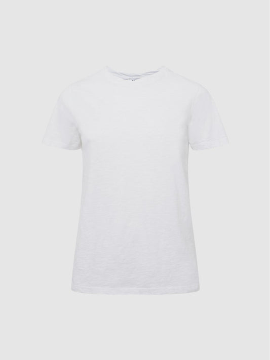 Reiss T-Shirts &amp; Vests | Joey Slub Cotton T-Shirt White - Women