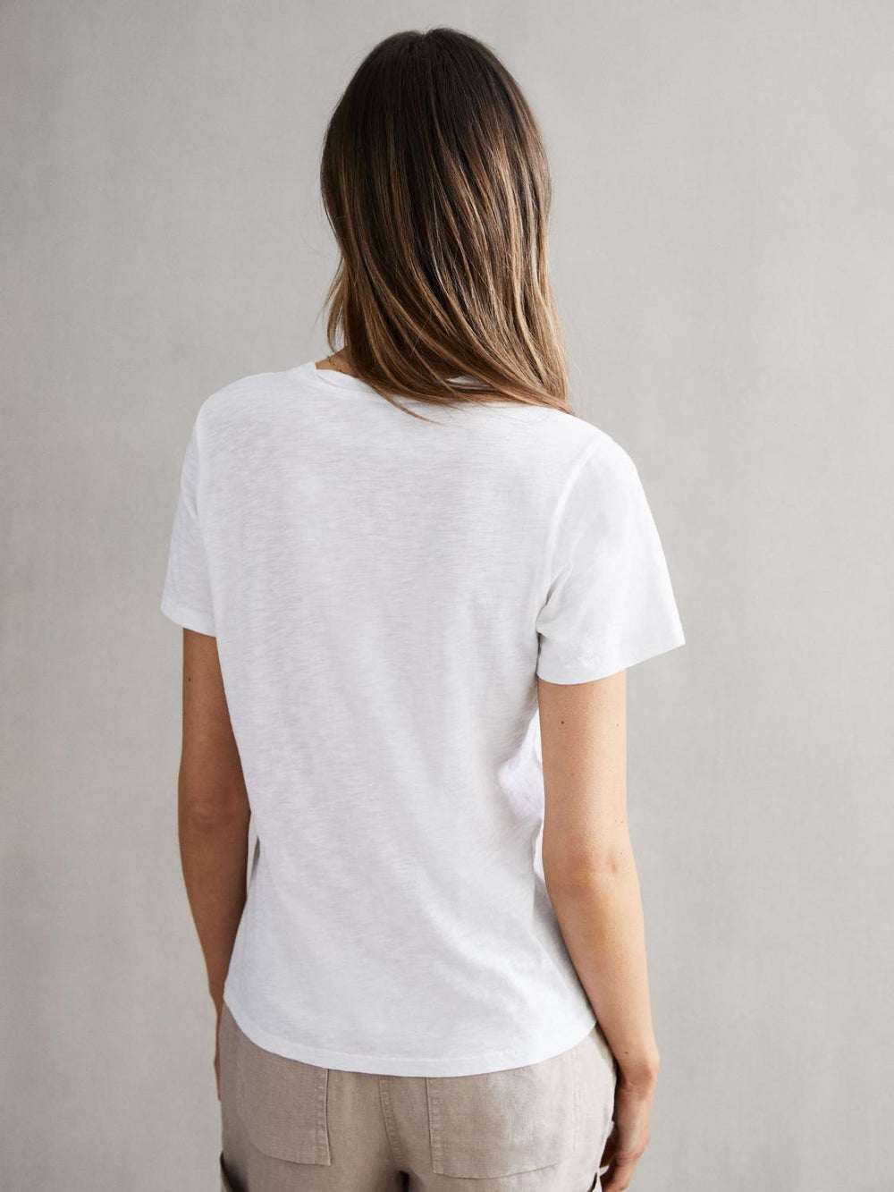 Reiss T-Shirts &amp; Vests | Joey Slub Cotton T-Shirt White - Women