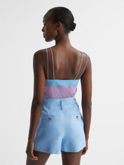 Reiss T-Shirts &amp; Vests | Payton Silk Blend Colourblock Vest Lilac/blue - Women