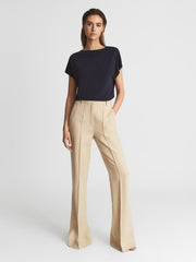 Reiss T-Shirts &amp; Vests | Poppy High Neck Jersey Top Navy - Women