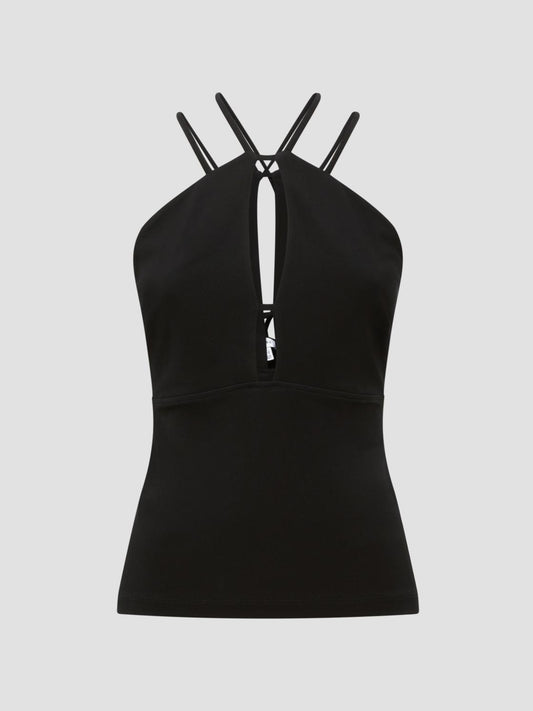 Reiss T-Shirts &amp; Vests | Raquel Strappy Cut-Out Top Black - Women