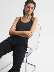 Reiss T-Shirts &amp; Vests | Riley Silk Front Vest Aqua - Women