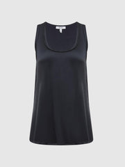 Reiss T-Shirts &amp; Vests | Riley Silk Front Vest Aqua - Women