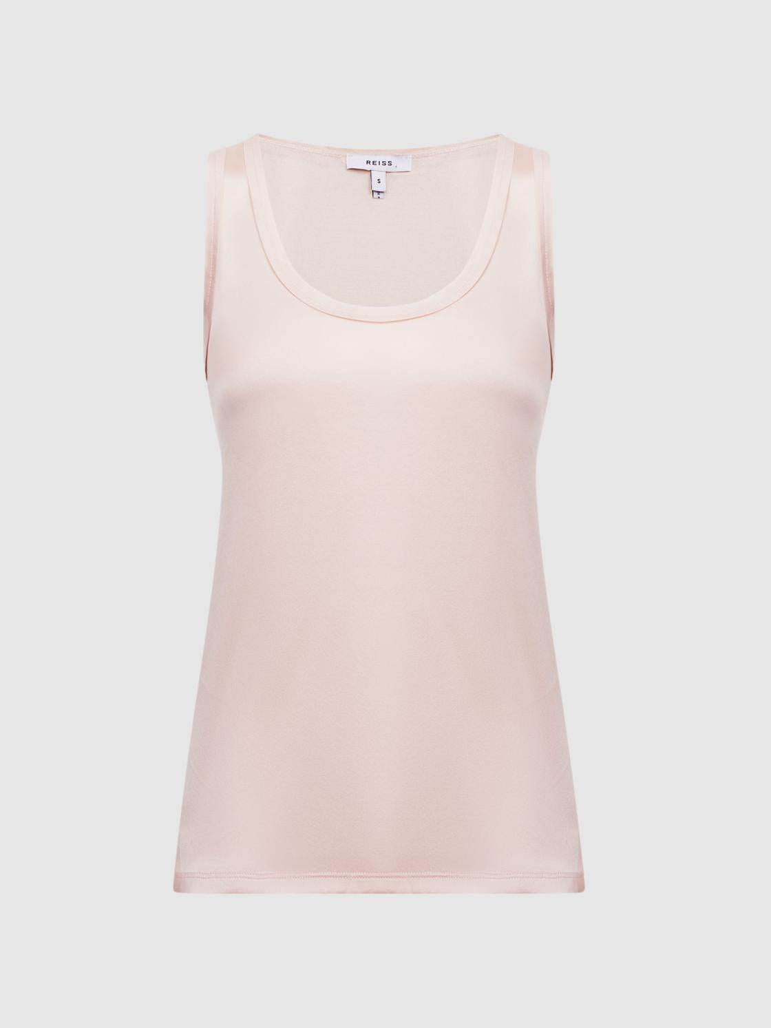 Reiss T-Shirts &amp; Vests | Riley Silk Front Vest Aqua - Women