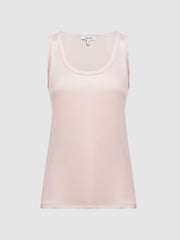 Reiss T-Shirts &amp; Vests | Riley Silk Front Vest Aqua - Women