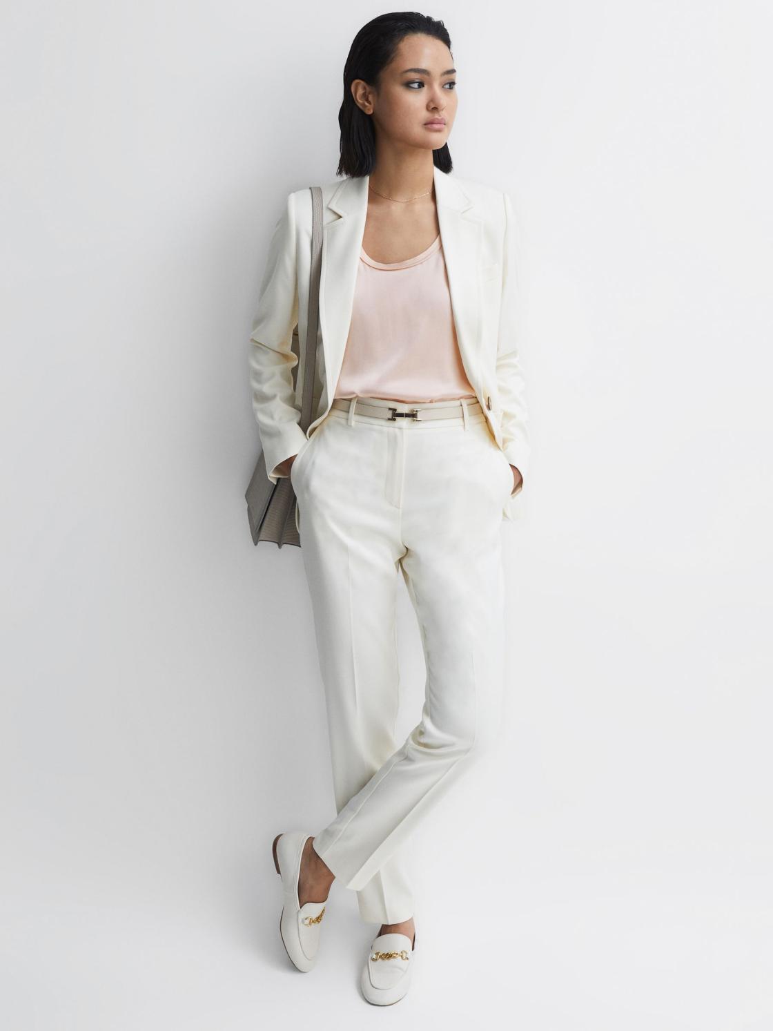 Reiss T-Shirts &amp; Vests | Riley Silk Front Vest Aqua - Women