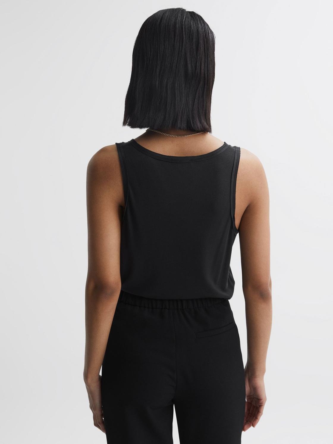 Reiss T-Shirts &amp; Vests | Riley Silk Front Vest Aqua - Women