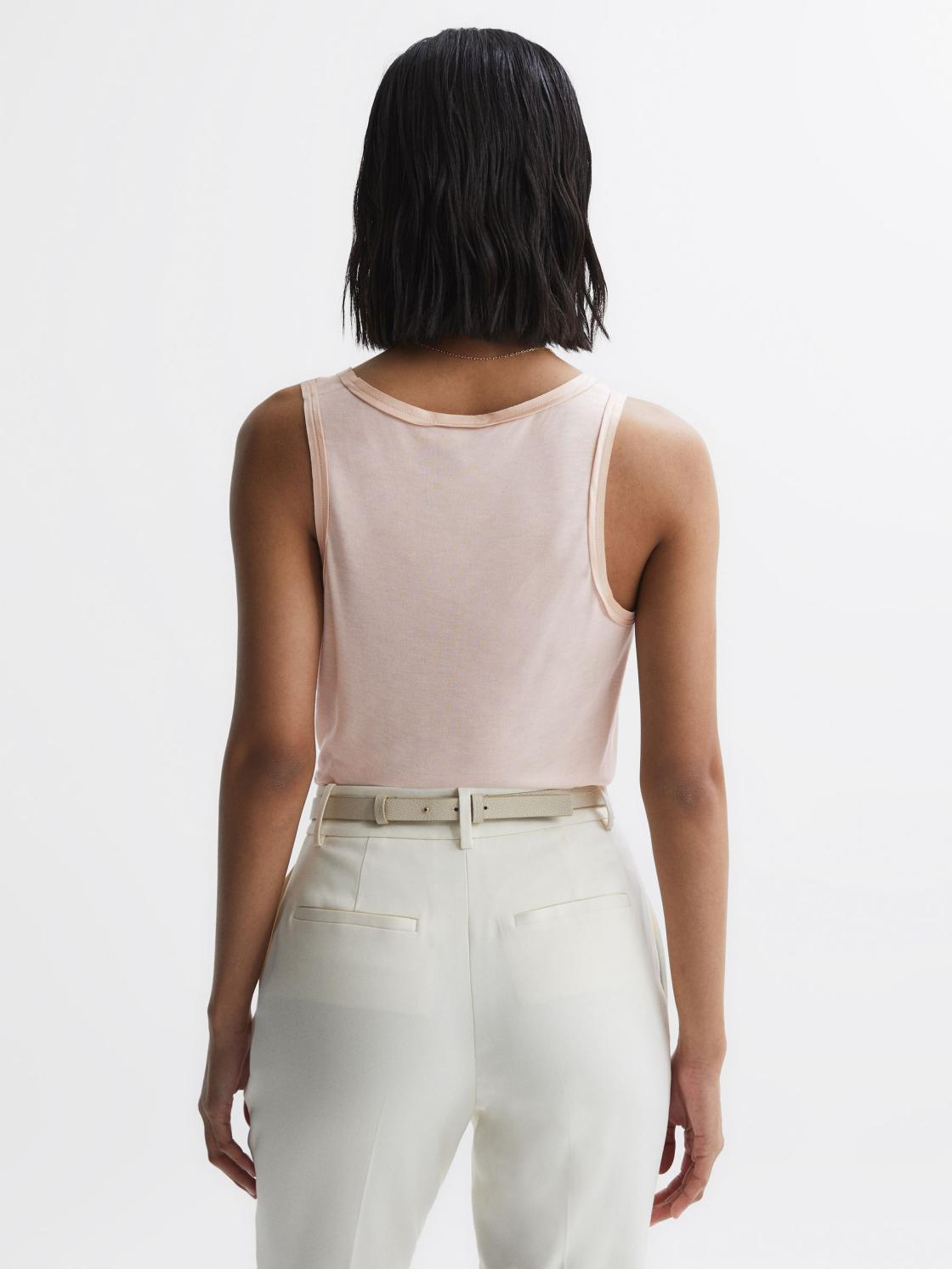 Reiss T-Shirts &amp; Vests | Riley Silk Front Vest Aqua - Women