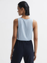 Reiss T-Shirts &amp; Vests | Riley Silk Front Vest Blue - Women