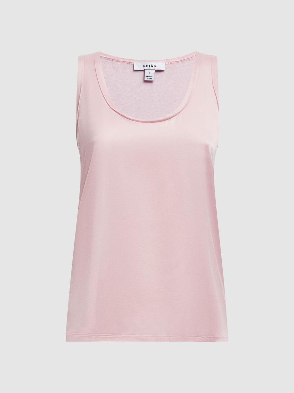 Reiss T-Shirts &amp; Vests | Riley Silk Front Vest Pale Pink - Women