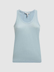 Reiss T-Shirts &amp; Vests | Taloulah Linen Crew Neck Vest Blue - Women