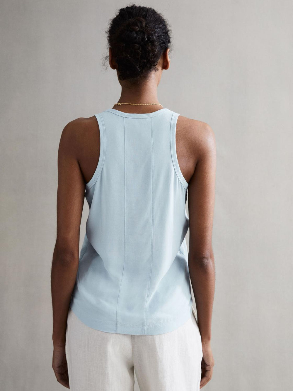 Reiss T-Shirts &amp; Vests | Taloulah Linen Crew Neck Vest Blue - Women