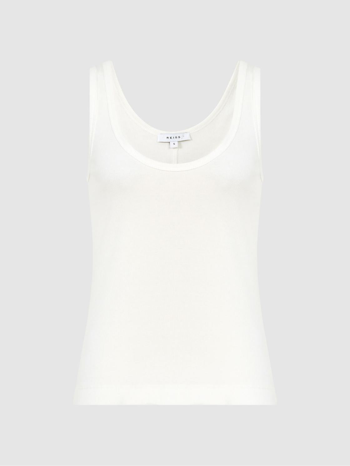 Reiss T-Shirts &amp; Vests | Violet Scoop Neck Ribbed Jersey Vest Top Aqua - Women