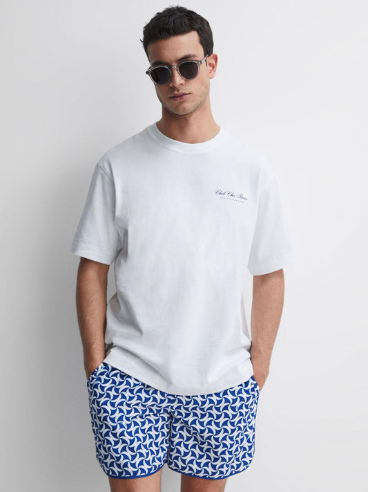 Reiss T-Shirts | Villa Reiss | Ché Motif Crew Neck T-Shirt Off White - Men