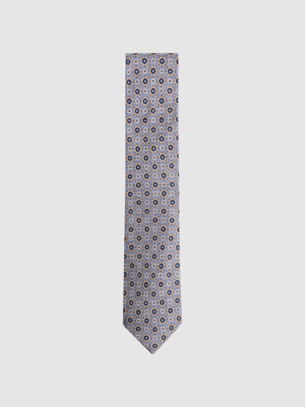 Reiss Ties &amp; Pocket Squares | Asolo Silk Medallion Print Tie Airforce Blue - Men