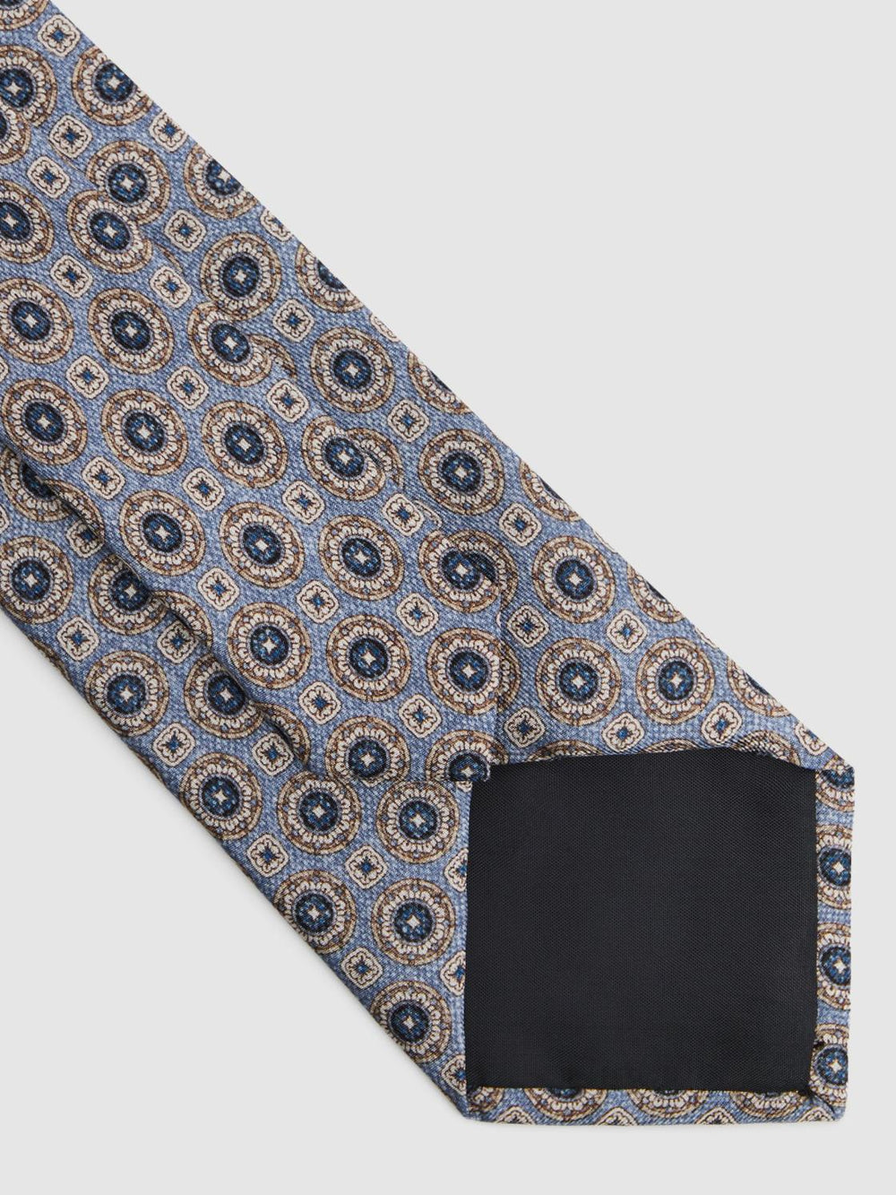 Reiss Ties &amp; Pocket Squares | Asolo Silk Medallion Print Tie Airforce Blue - Men
