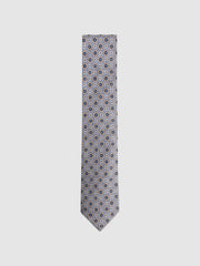Reiss Ties &amp; Pocket Squares | Asolo Silk Medallion Print Tie Airforce Blue - Men