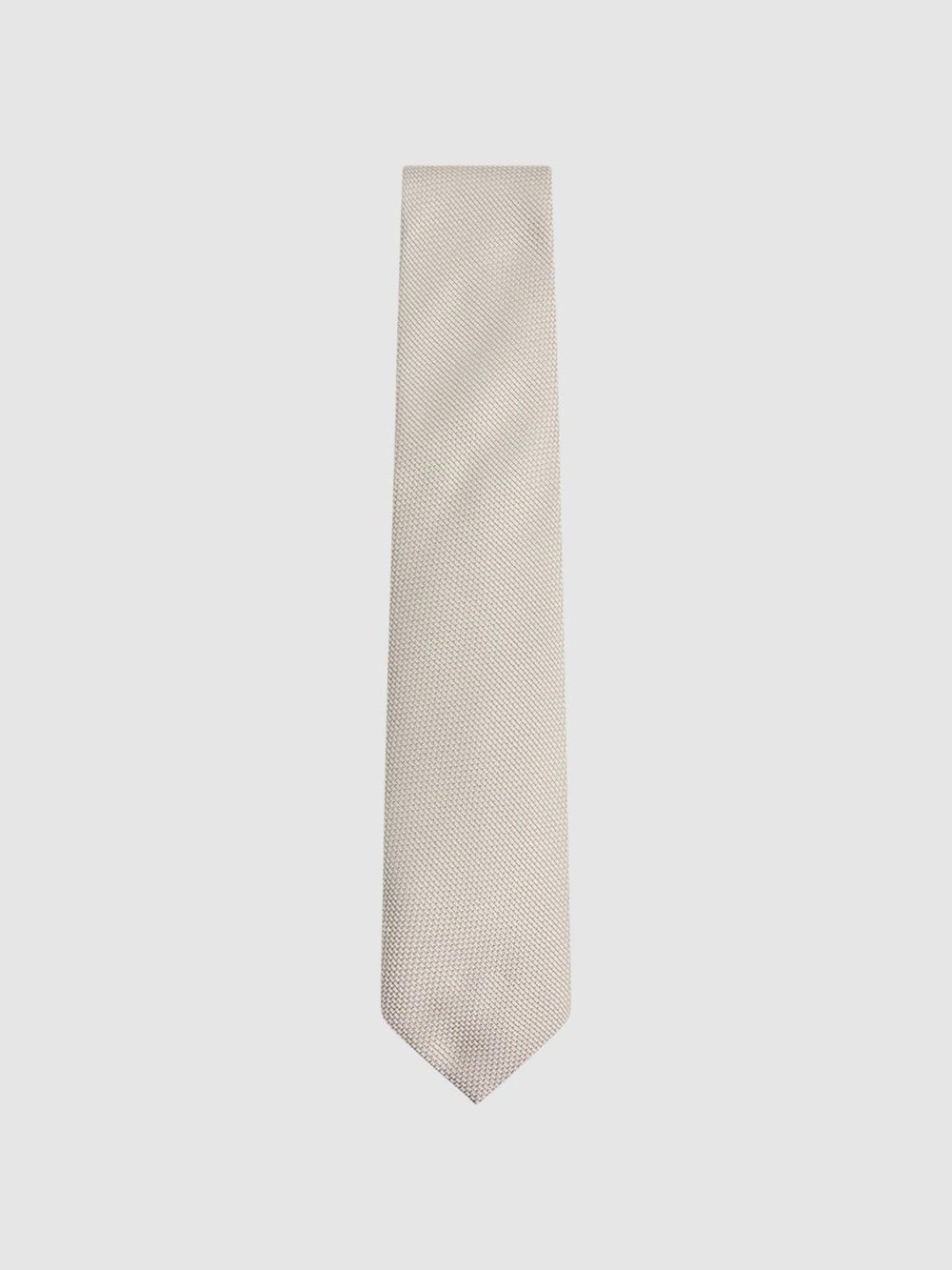 Reiss Ties &amp; Pocket Squares | Ceremony Textured Silk Tie Champagne - Men