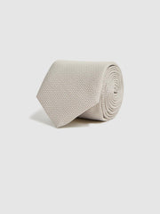 Reiss Ties &amp; Pocket Squares | Ceremony Textured Silk Tie Champagne - Men