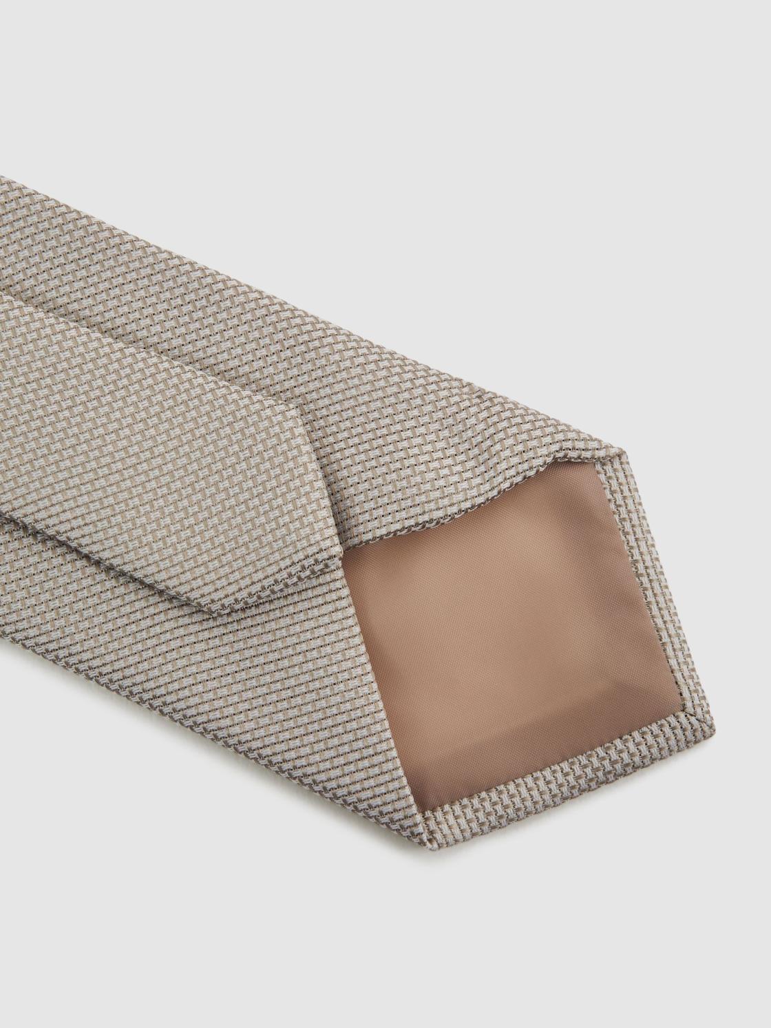 Reiss Ties &amp; Pocket Squares | Ceremony Textured Silk Tie Champagne - Men