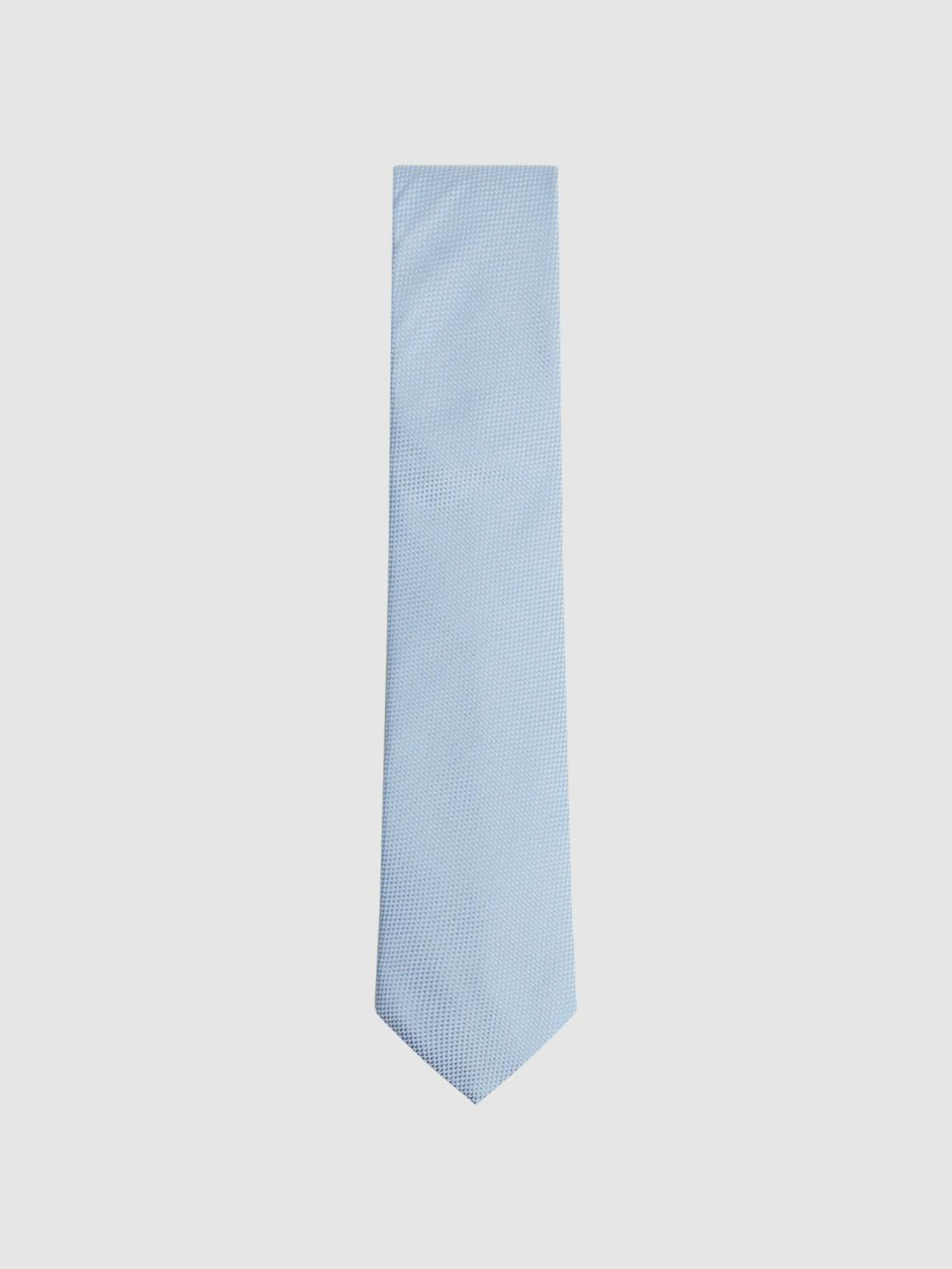 Reiss Ties &amp; Pocket Squares | Ceremony Textured Silk Tie Soft Blue - Men