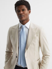 Reiss Ties &amp; Pocket Squares | Ceremony Textured Silk Tie Soft Blue - Men