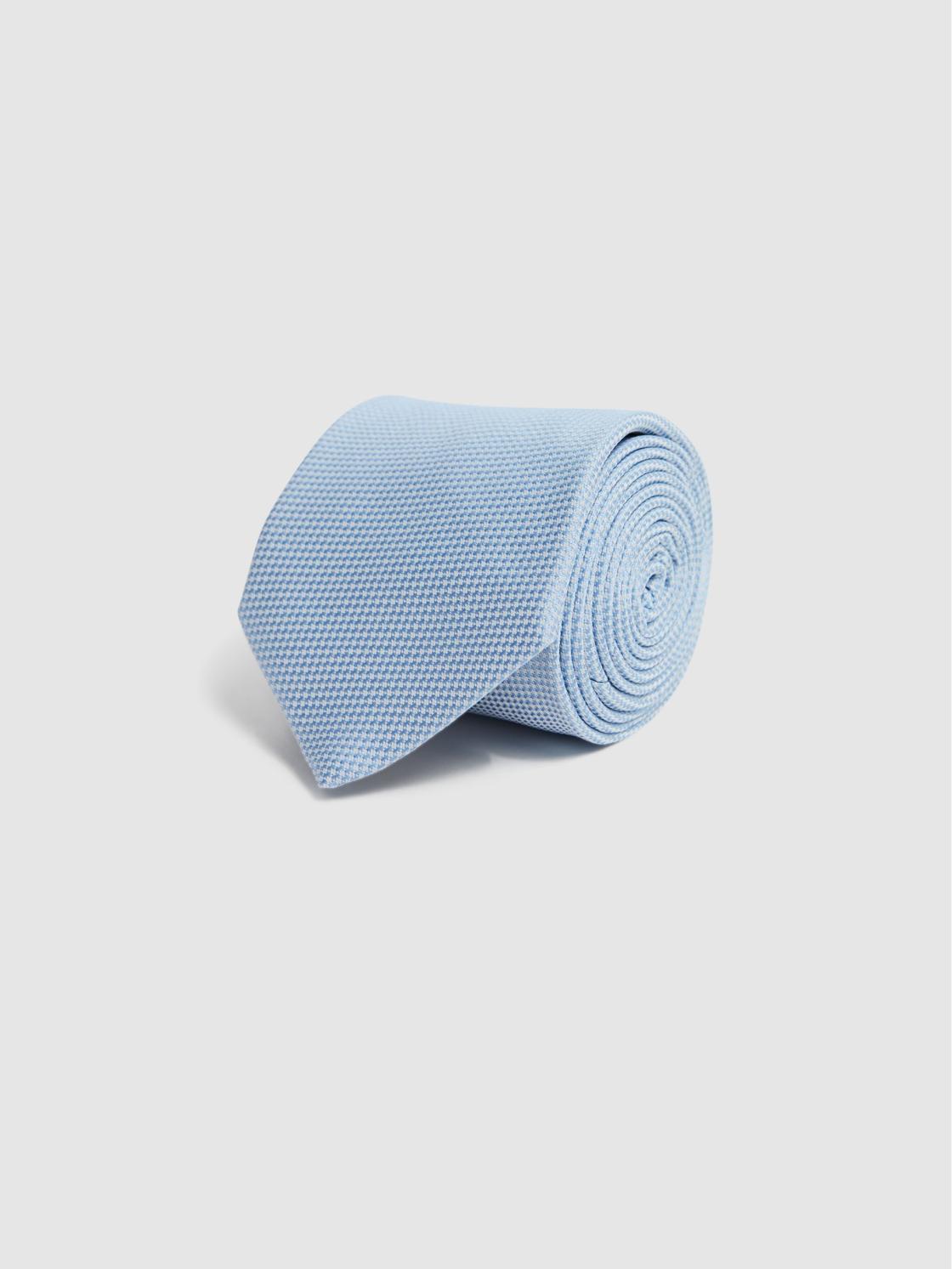 Reiss Ties &amp; Pocket Squares | Ceremony Textured Silk Tie Soft Blue - Men