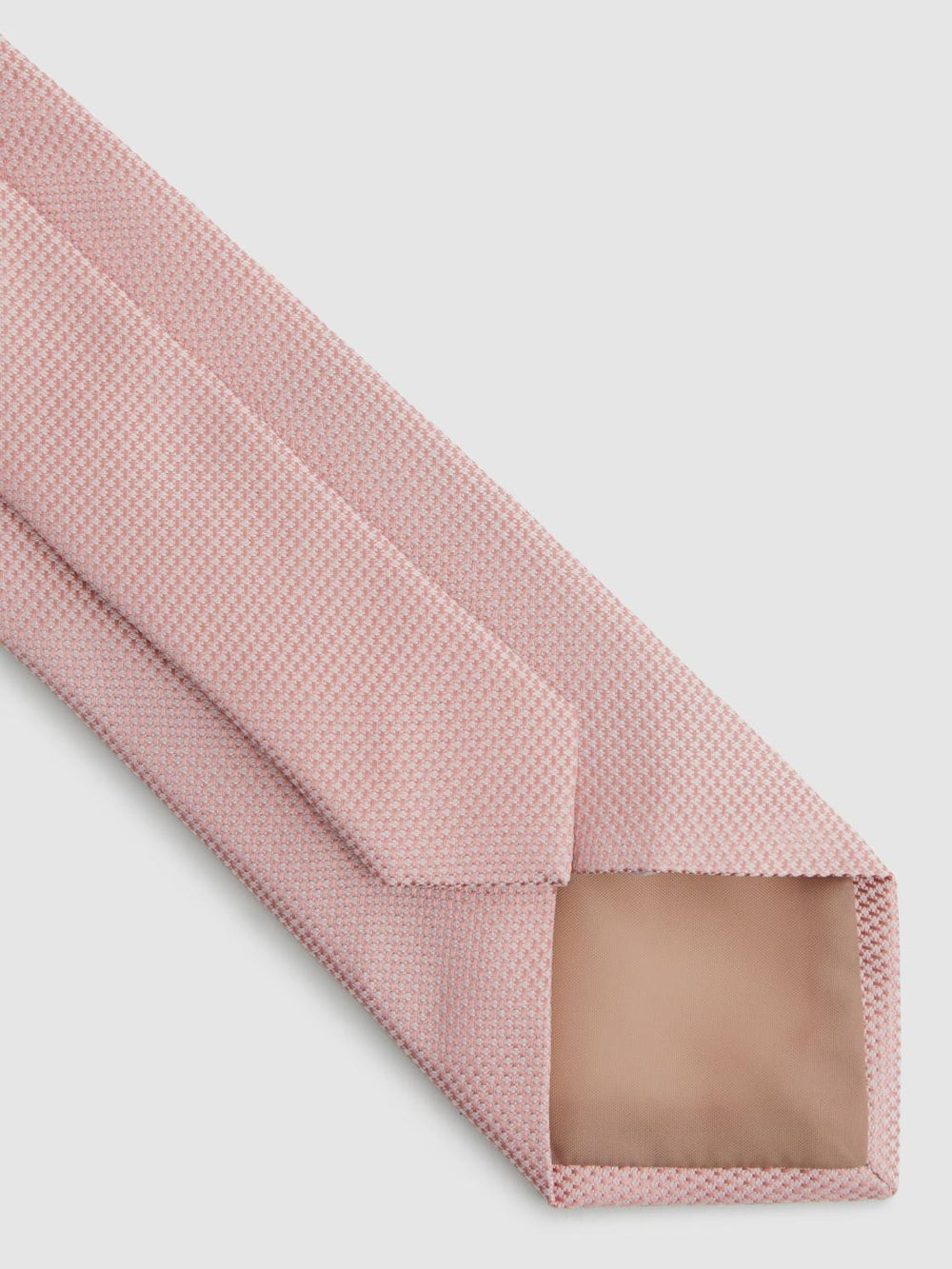 Reiss Ties &amp; Pocket Squares | Ceremony Textured Silk Tie Soft Pink - Men